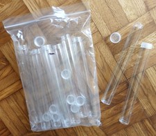 10 x Clear Button Tubes - size