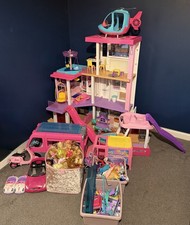 Barbie Dream House With Numerous Vehicles, Dolls And Accessories.