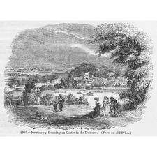 NEWBURY Castle Donington in the Distance - Antique Print 1845