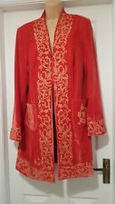 JOE BROWNS BOUTIQUE LONGLINE VELVET EMBROIDERED & BEADED KIMONO JACKET - Size 16