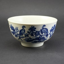 c1770, ANTIQUE 18thC DR WALL WORCESTER PORCELAIN BIRDS IN BRANCHES PATTERN BOWL