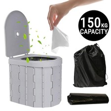 PORTABLE FOLDING CAMPING TOILET COMPACT POTTY LOO CARAVAN TOILET PICNIC FISHING