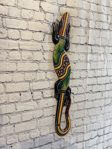 80cm gecko carved wooden dot - wooden,