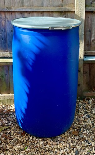 Blue 220 litre - barrel,, silver