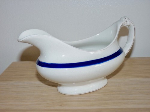 Vintage gravy boat dish blue - vintage,