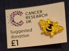 Cancer research gold bee - bee, pin