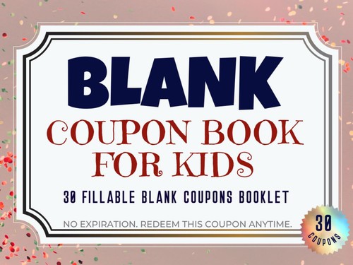 Blank coupon book - coupon, kids: