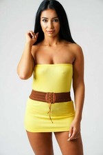 Women's Yellow Micro Mini