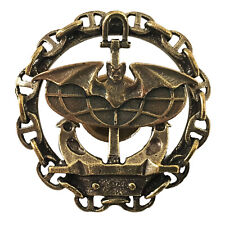 Russian Navy Spetsnaz Intelligence Bat & Globe Military Uniform Badge Brass
