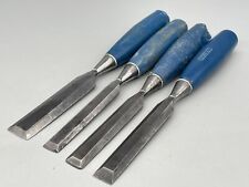 4 Vintage Stanley 5002 Bevel Edge Chisel Carpenter Woodworking Tool
