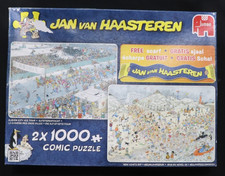Jan Van Haasteren 2x1000 Piece Jigsaw Ice Tour New Years Dip Fair Condition