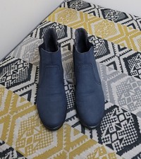 Womens Reiker Heeled Zip Stretch Ankle Boots size 6 EU 39 Navy & Black