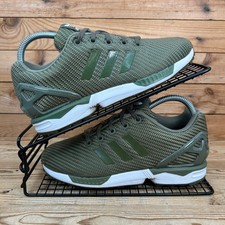 Adidas Trainers Womens Size UK 4.5 ZX Flux Green Weave Mesh Originals Shoes OG