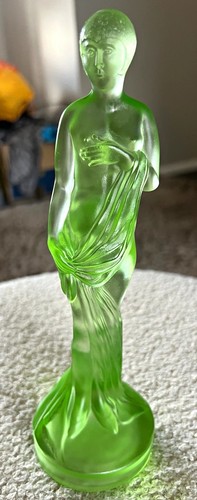 Green frosted art deco - art, glass