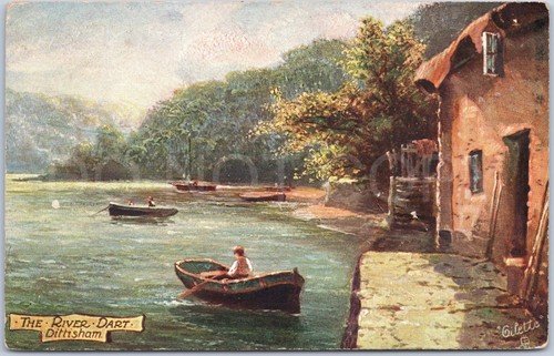 Dittisham vintage postcard - dittisham,