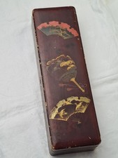 antique distressed Japanese lacquer box