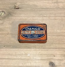 Vintage Original Old Rare Chemico Repair Outfit Puncture Best Made Tin Kit
