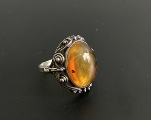 Vintage silver and - , amber