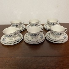Vintage Royal Doulton Burgundy TC 1001  Set Of 6 Trios