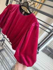 Zara Pink Velvet Puff Sleeve