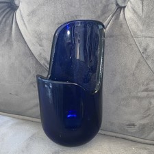 WHAT IS THIS? Vintage Cobalt Bristol Blue Glass Liner Unusual Shape-Church/Lens