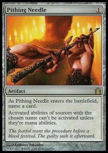 Pithing needle return to - pithing,