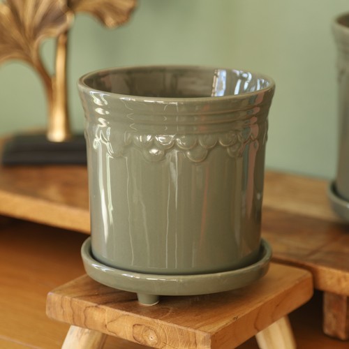 Ceramic sage green - ceramic, plant