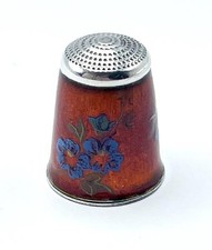 ENAMEL SILVER THIMBLE