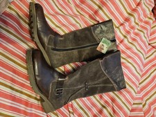 Rieker TEX Leather Boots Size 40 - Suede Shearling - Winter Lining