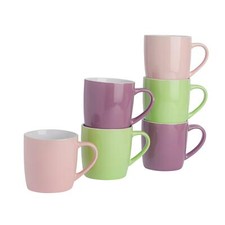 6x Coloured Tea Coffee Mug
