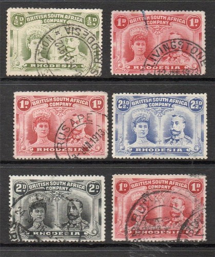 Rhodesia 1910 group of 6 - 1910-13,