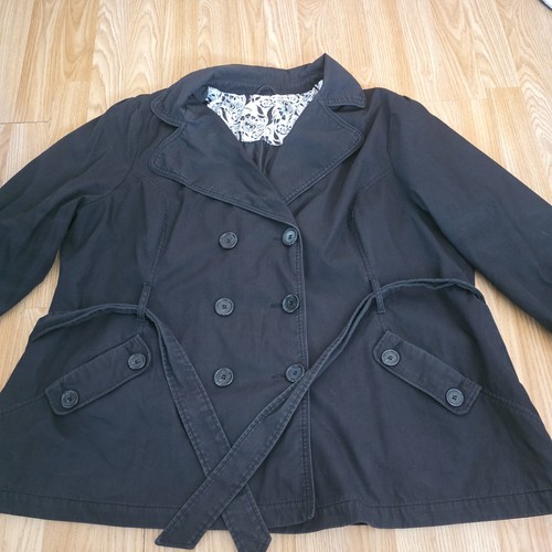 Womens black pea jacket - f&f,