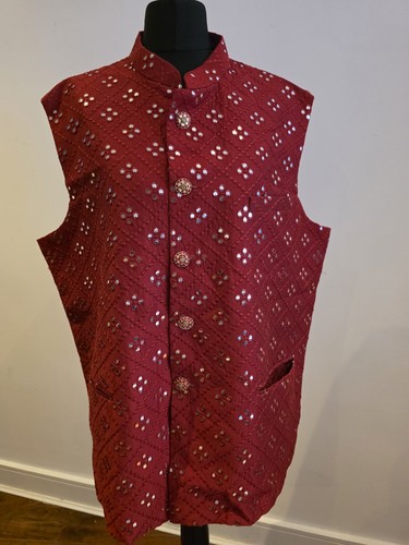 Nehru jacket medium red - medium,