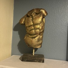 Nude Male Torso Antique Gold