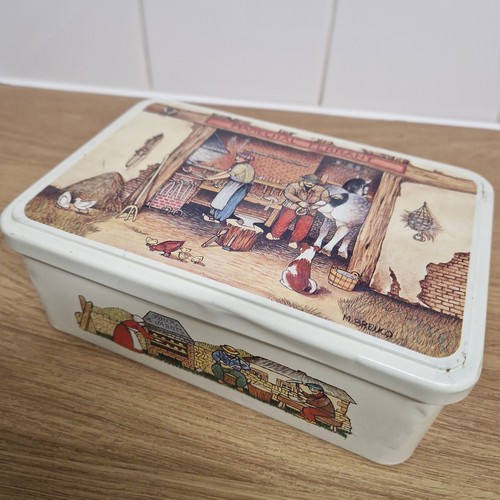 Vintage biscuit tin massilly - tin,