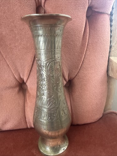 Vintage brass vase - brass,