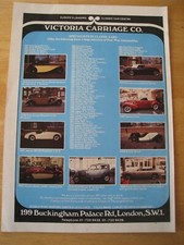 VICTORIA CARRIAGE CO CLASSIC CAR STOCK LIST LONDON ADVERT FILE 32