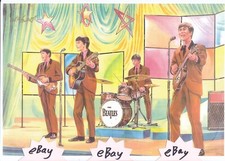 THE BEATLES (B) A4 Print Of A British 1960's Jigsaw Puzzle ARTIST SIGNED + Bonus