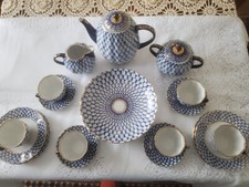 LOMONOSOV PORCELAIN COBALT IMPERIAL COLLECTION VINTAGE 1990 TEA SET ..LFZ SET  