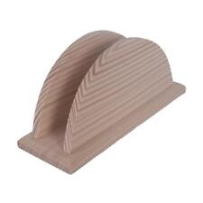 Oval Untreated Wood Napkin Holder Serviette Dispenser Upright Paper Storage