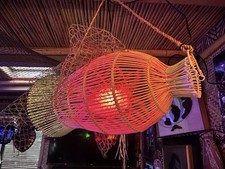 NEW Rattan Fish Trap Lamp  W/