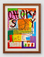 Colourful Modern Art Acrylic Painting 12" X 16" Original Art On Art Paper