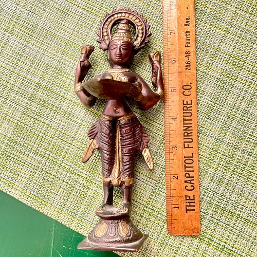 Vtg vishnu bronze statue hindu - bronze,