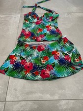 Tankini with shirt bottoms really nice-built in bra-BHS gc colourful hols-12/14
