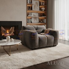 Luxury Harlequin Bouclé Armchair Chocolate Upholstered Accent Chair Sofa Seat