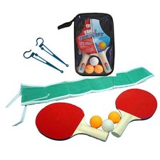 INSTANT PORTABLE TRAVEL TABLE TOP TENNIS PING PONG BALLS BATS NET FITS ANY TABLE