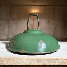 Green Coolicon Enamel 9” Shade Pendant Light Vintage Metal Industrial