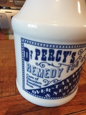 Vintage Mortar Bluepill Apothecary Pharmacy Jar