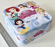 Disney Princess Metal Box Can Tin Storage Cinderella Snow White Mermaid Belle