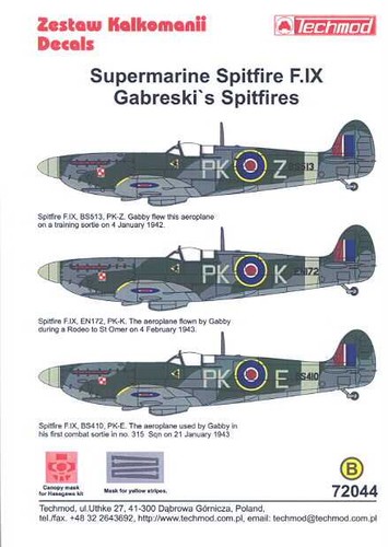 Techmod decals gabreski s - techmod, gabreski's